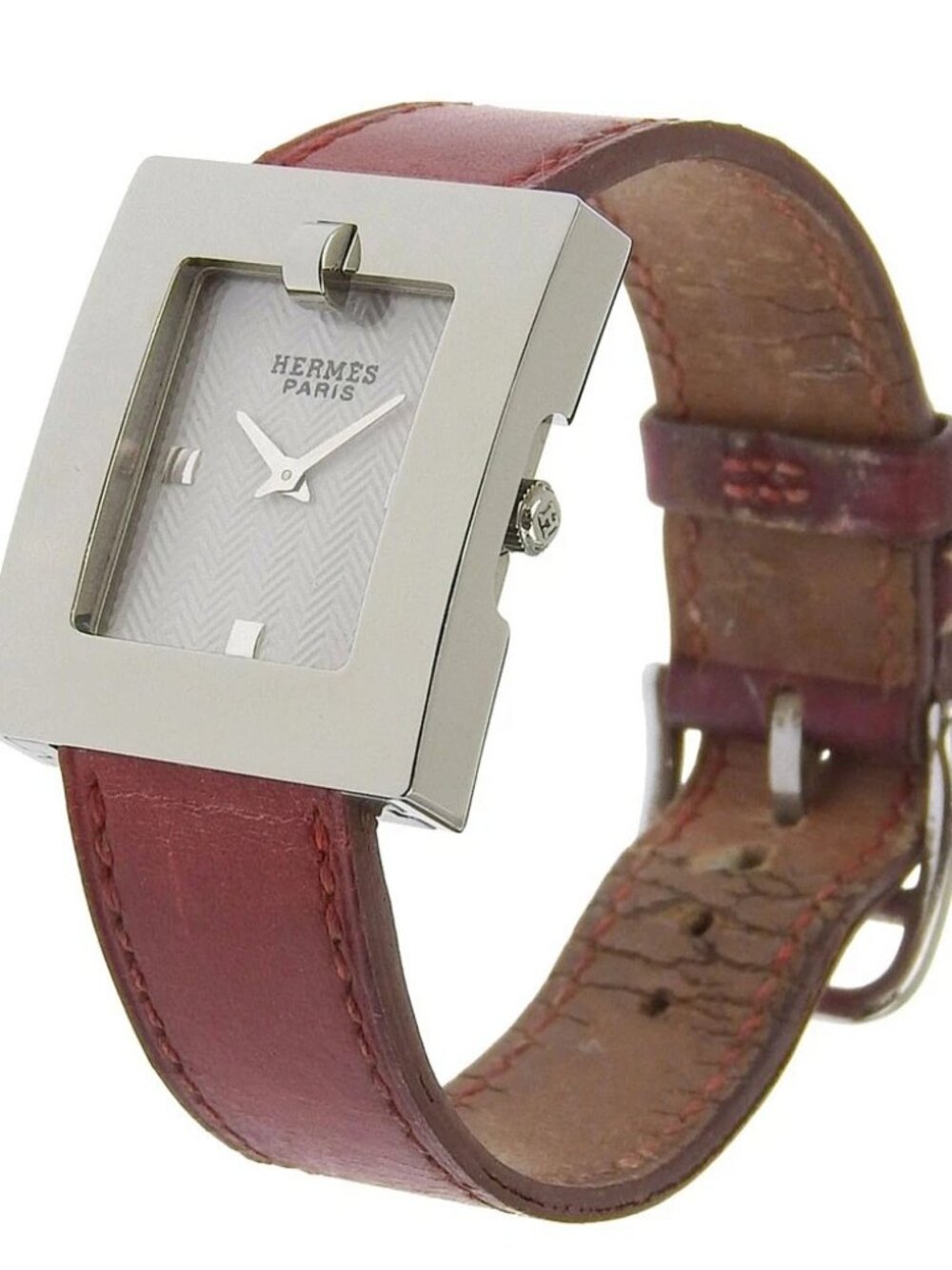 HERMES Belt watch Watches BE1.210 WhiteDial Stainless Steel/leather Quartz...